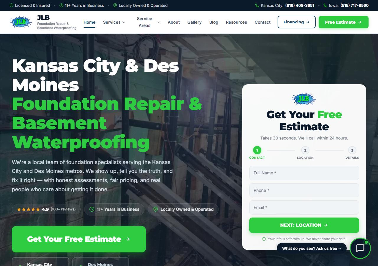 JLB website screenshot